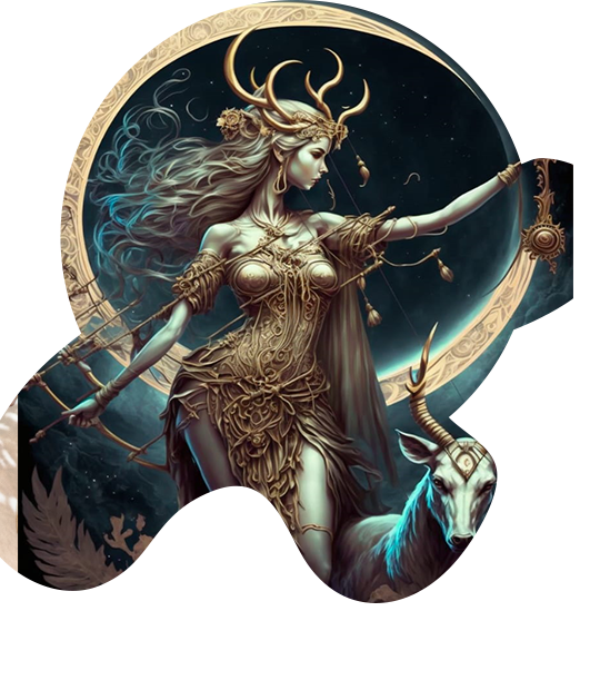 Artemis Divine Statue Background